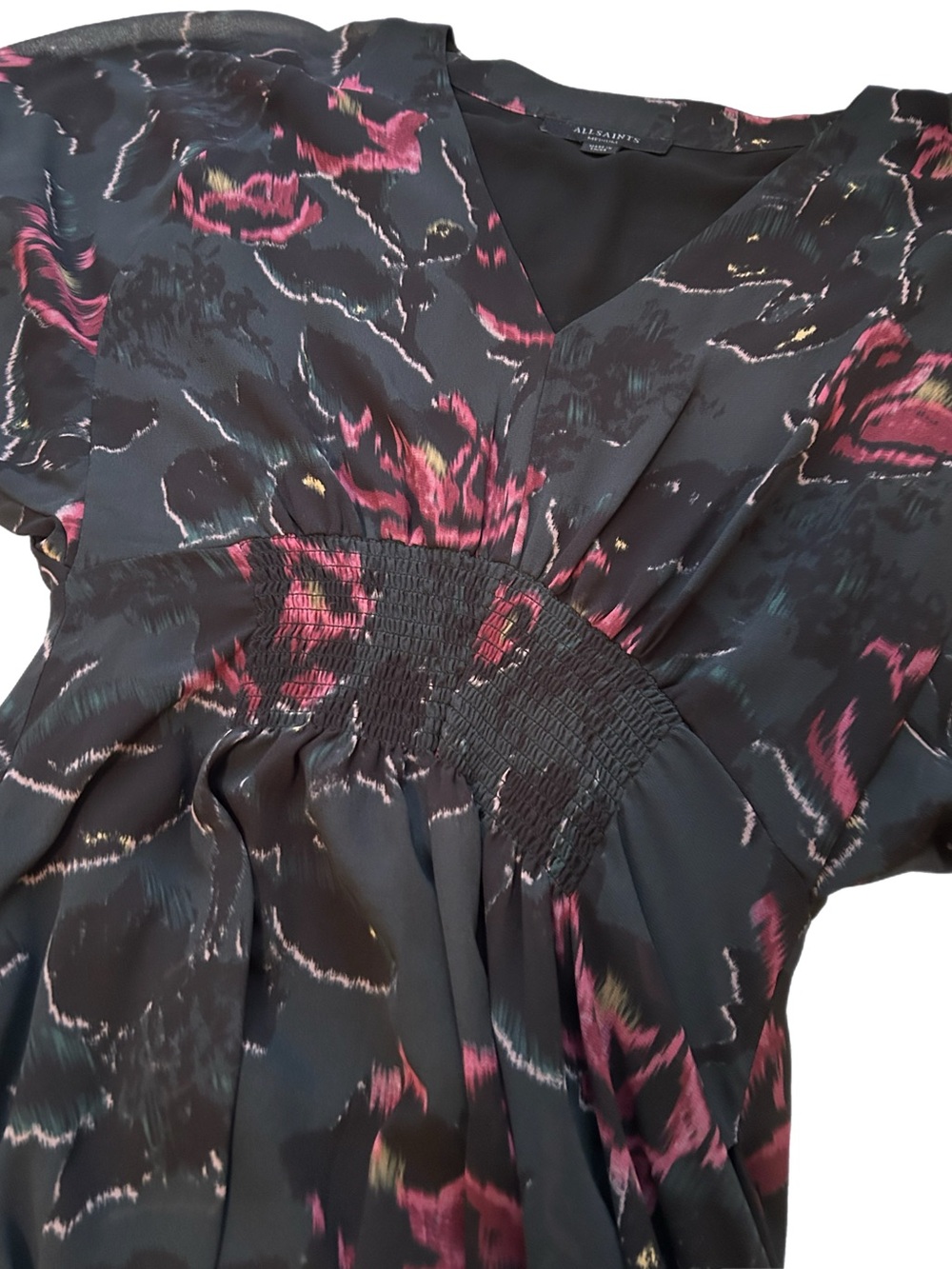 📸 More Pics! AllSaints Nichola dress Black and Red Floral Dress NWOT - Picture 2 of 12
